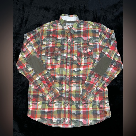 Third&Army Outfitters Button Up Long Sleeve Shirt elbow patches XL Vintage - Picture 2 of 15